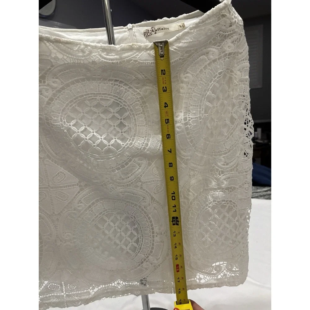 Laffaire White Guipure Crochet Lace Skirt Med Romantic Victorian Whimsical